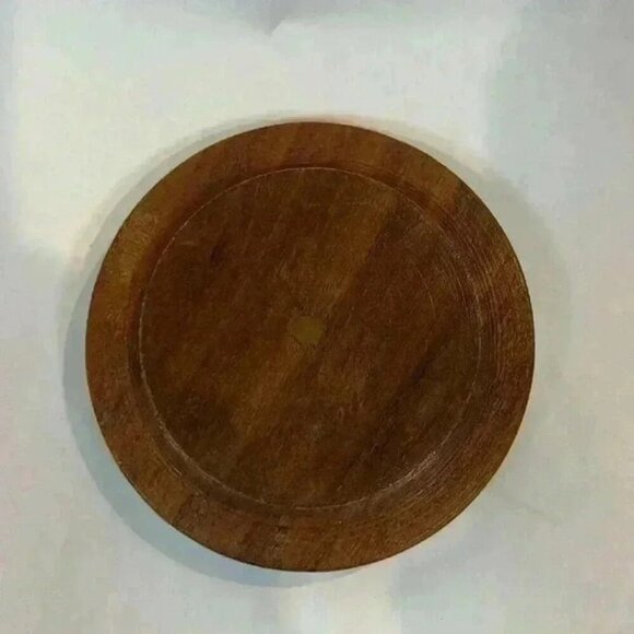 Wooden Octagonal Container Screw Lid Carved Floral Design - Picture 7 of 7